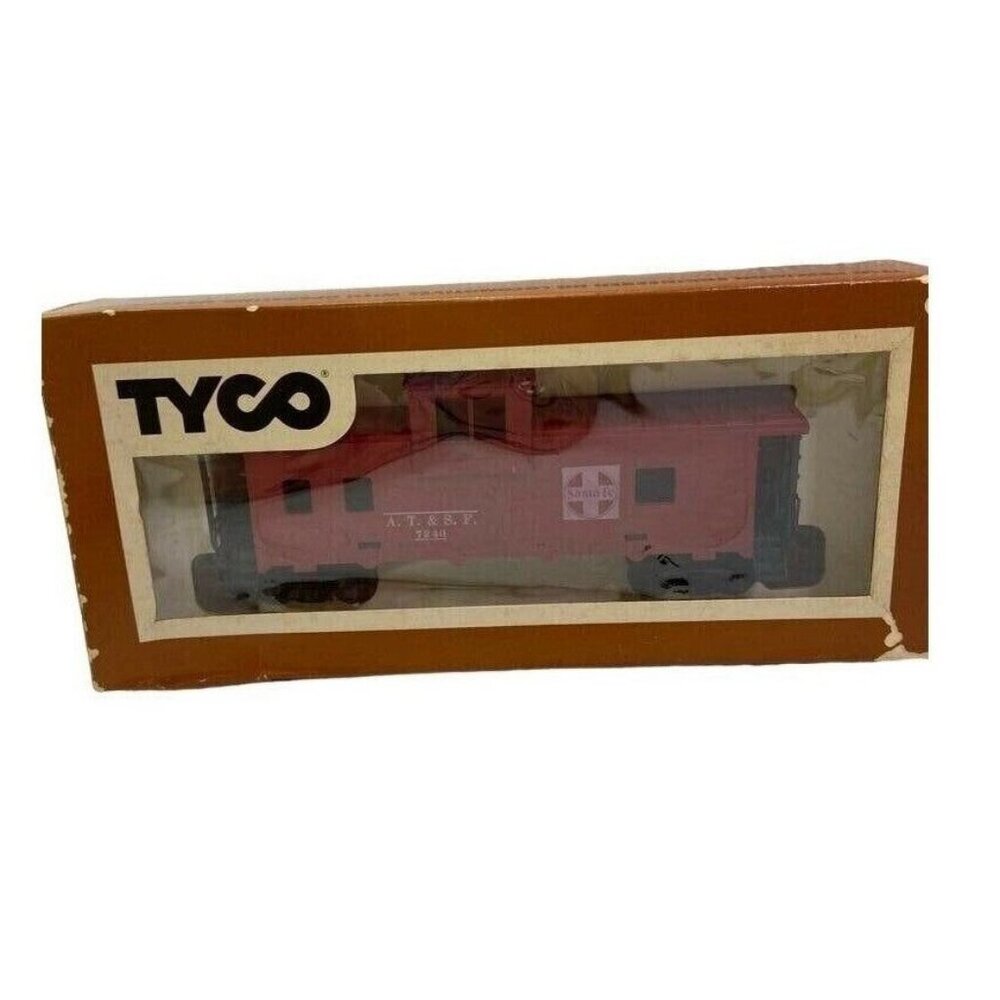 Tyco HO Scale 40 Caboose Santa Fe Red A.T.&S.F. 7240 Railroad Model Box